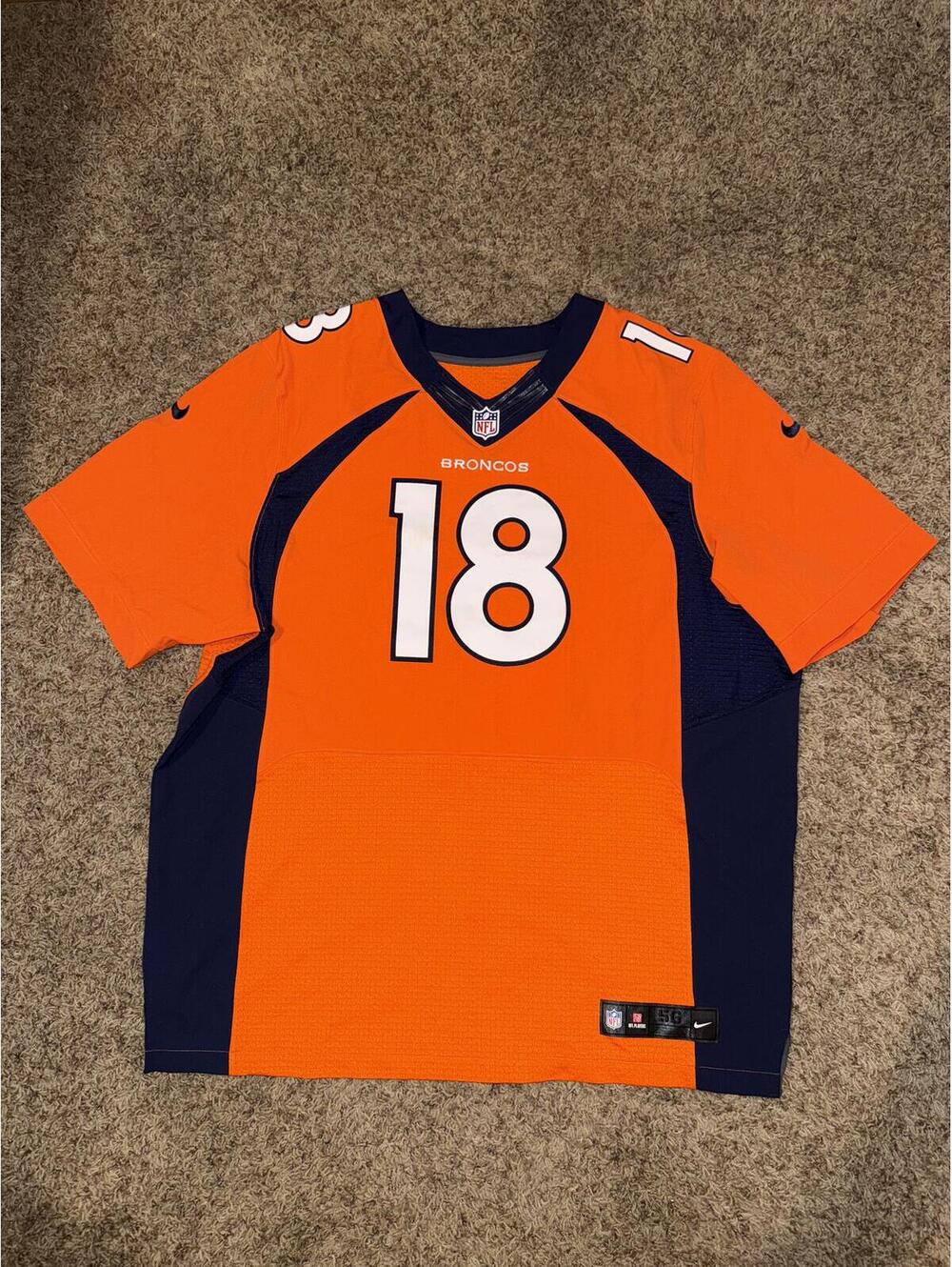 Vintage Nike Men’s Denver Broncos Peyton Manning Orange Game Vapor Jersey